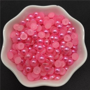 100 tk, 6 mm, roosa - Akrüülist poolpärlid